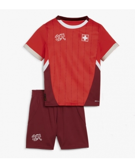 Svizzera Maglia Gara Casa Repliche Europei 2024 Bambino